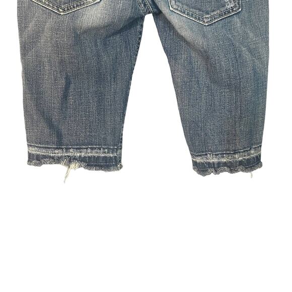 Miss Me Blue Seville Fringe Bermuda Stripe Detail Denim Jean Shorts Women Sz 27 - Picture 13 of 16